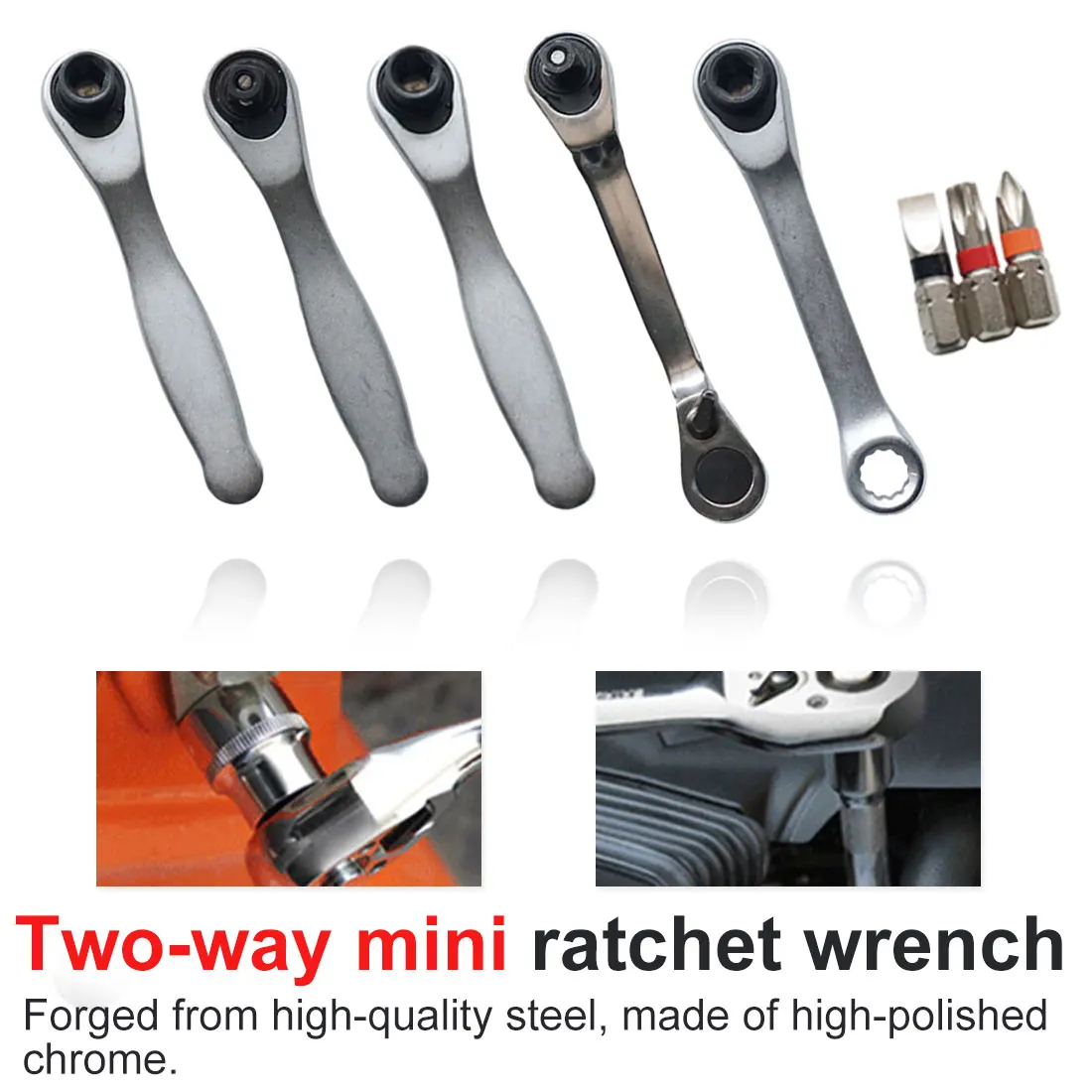 1 шт Двойная Головка 1/4 &quotтрещотка торцевой гаечный ключ Отвертка с шестигранной