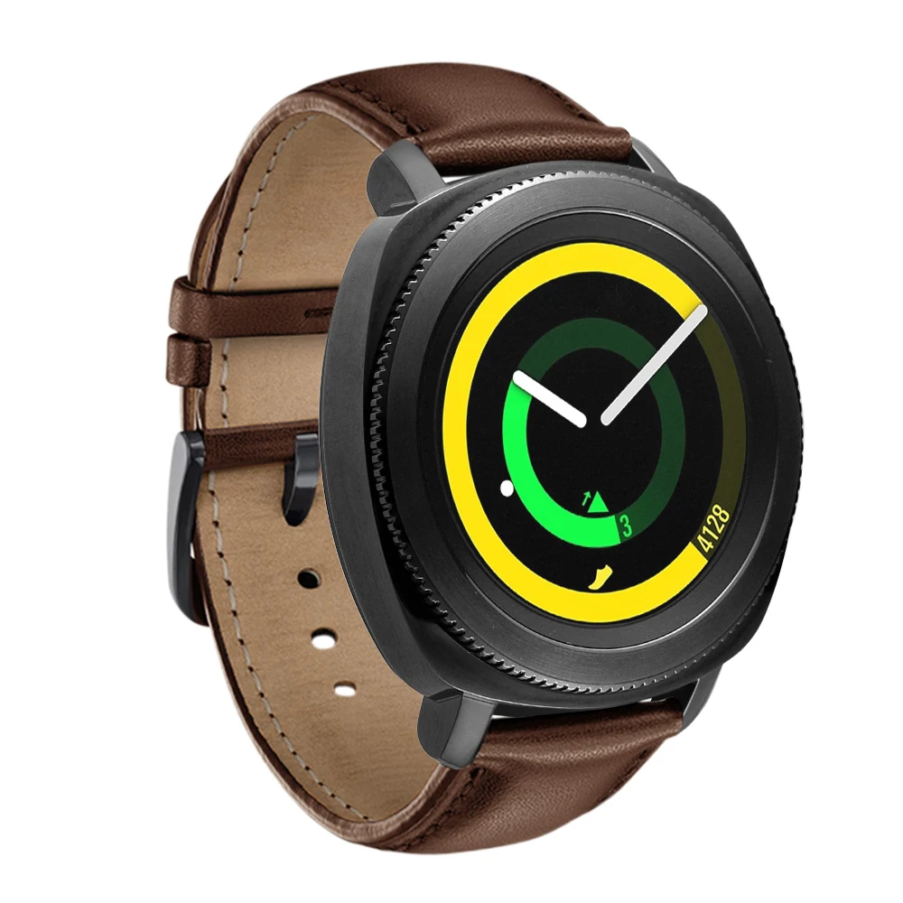 3 цвета простой кожаный ремешок для samsung gear Sport S4 20 мм часов черный коричневый