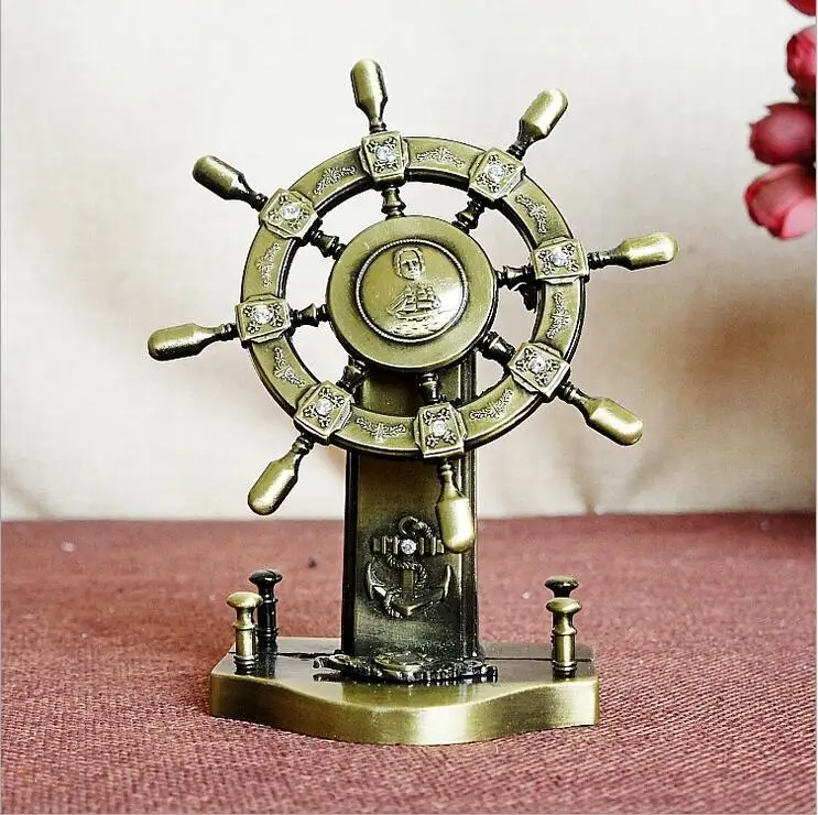 New genuine navigation yacht model with diamond metal crafts gifts office ornaments 10*6*12CM