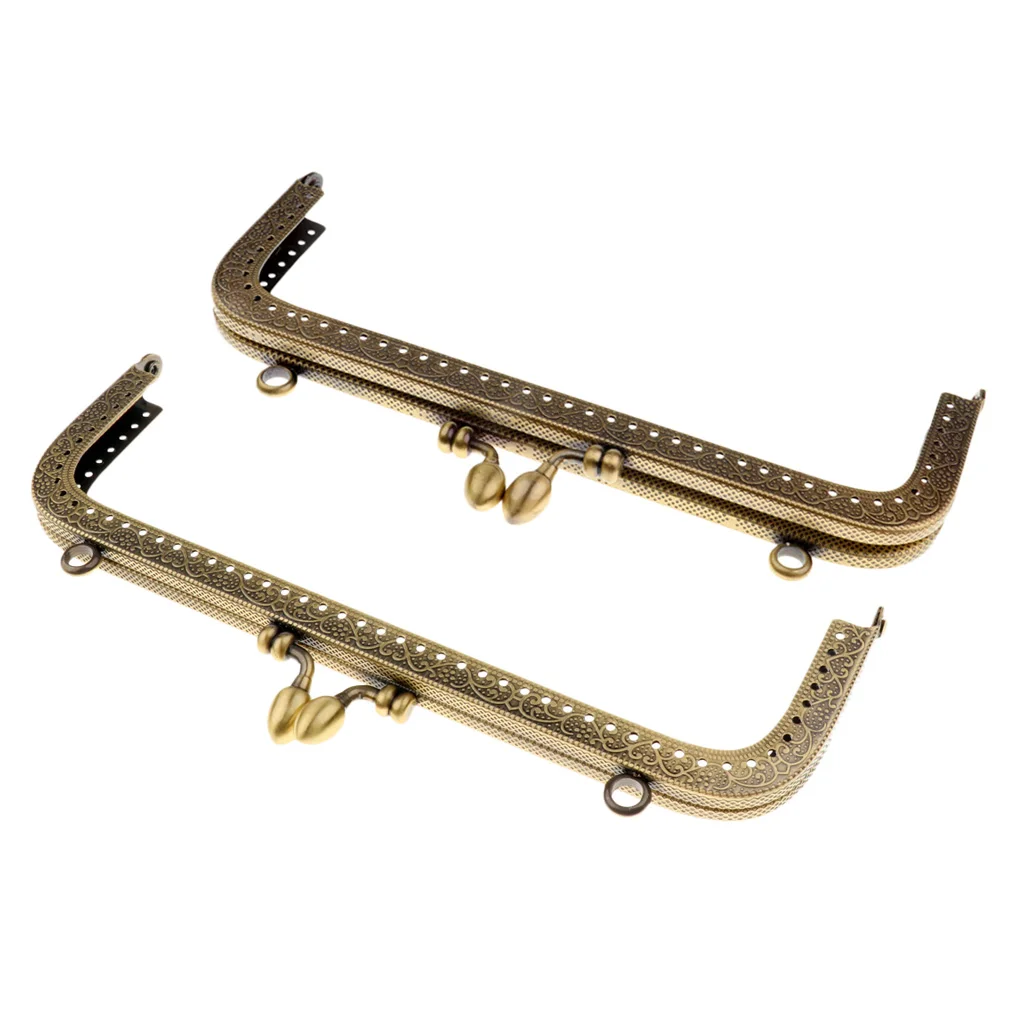 2xMetal Purse Frame Clutch Bag Kiss Clasp Rectangle Lock DIY Craft Handmade | Дом и сад