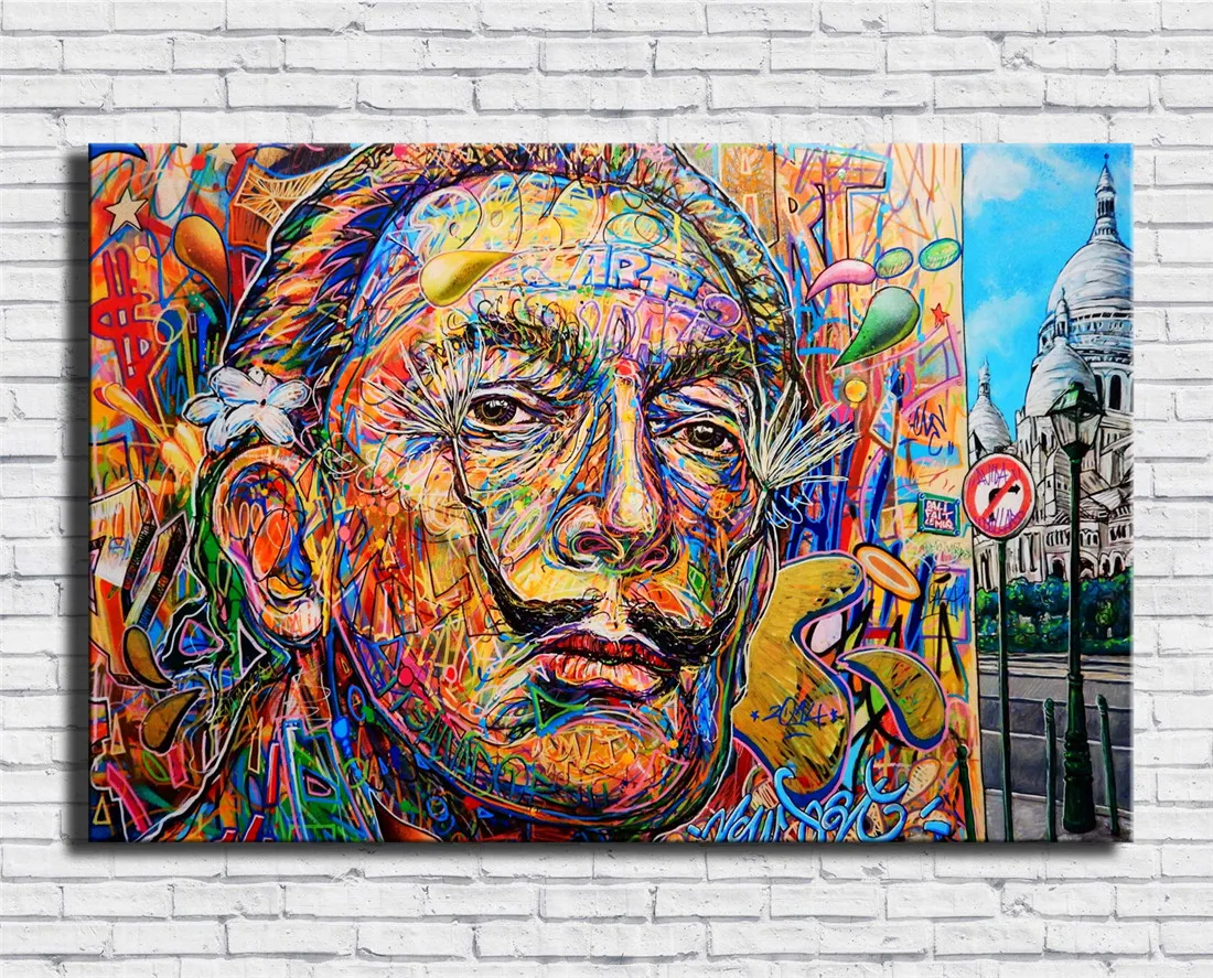Banksy Salvador Dali 1P картины печать на холсте HD Абстрактная Картина офисная настенная