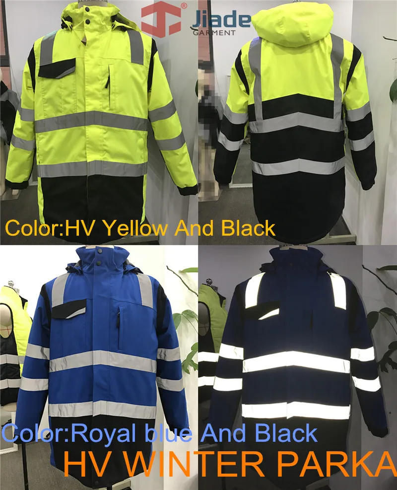 Jiade Men's Work Wear Winter Parka Reflective High Visibility Jacket | Безопасность и защита