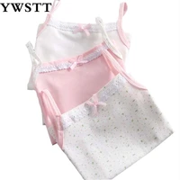 girls cotton base vest 2018 summer new girl cute small floral halter kids solid color soft breathable top clothes base shirt