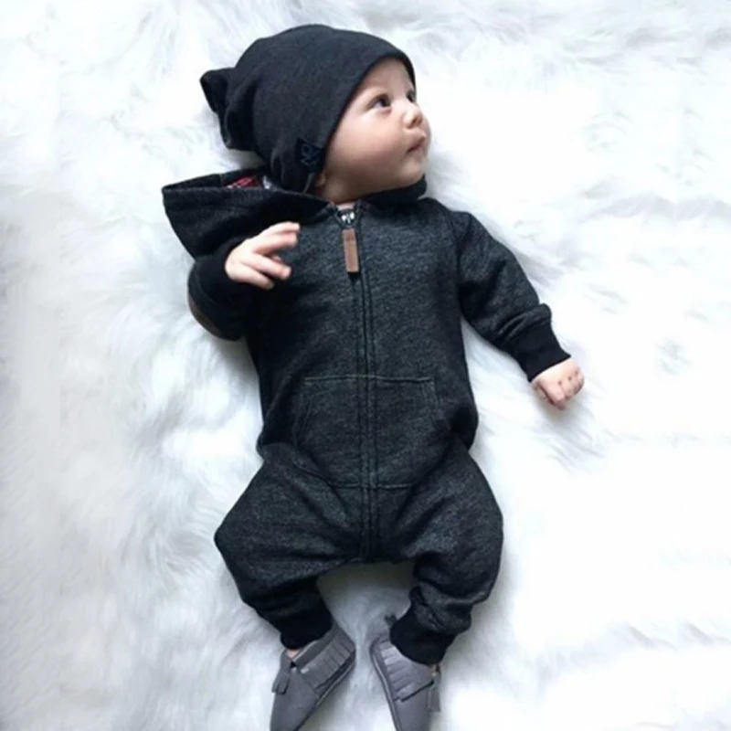 RAISEVERN Zipper Infant Newborn Romper Baby Boys Girls Cute Sleepwear Winter Spring Kid Long Sleeve Clothing Suits Jumpsuit | Мать и