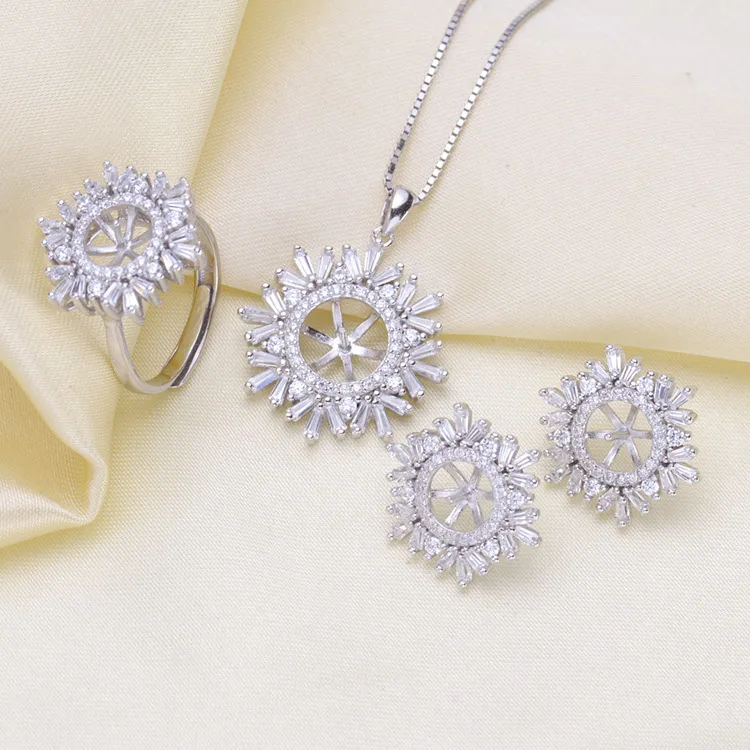 

Necklace/Earrings/Ring Sets Sterling Silver Jewelry Sets Accessories Making DIY Handmade For Women Pearl Jewelry Findings