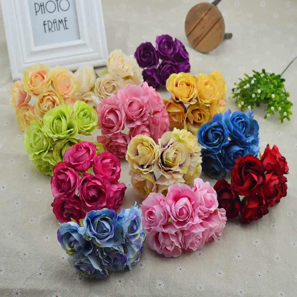 6 шт./комплект искусственные шелковые розы | Дом и сад