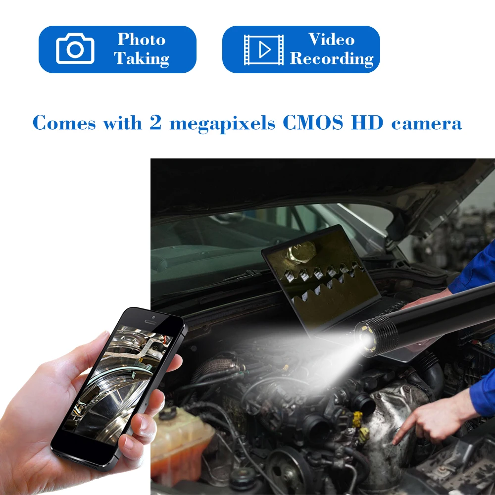 8 мм эндоскоп 10 м 1200p беспроводная камера для исследования hd Гибкая телефон