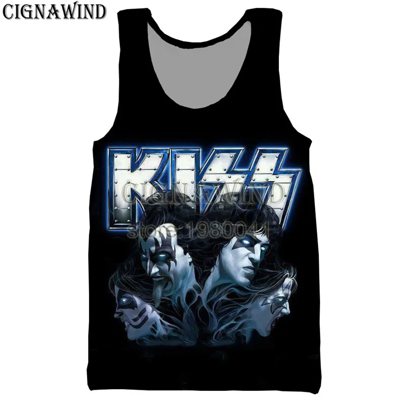 Новое поступление хип хоп стиль серия kiss band мужская и женская футболка в стиле