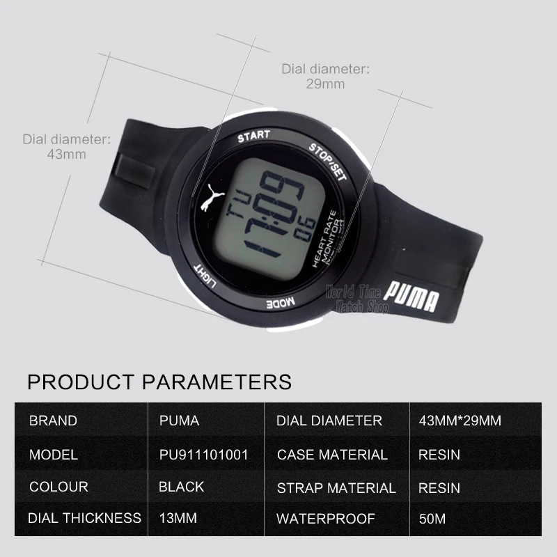 PUMA watch мужские часы мужские Современная Модные спортивные часы женщины Наручные