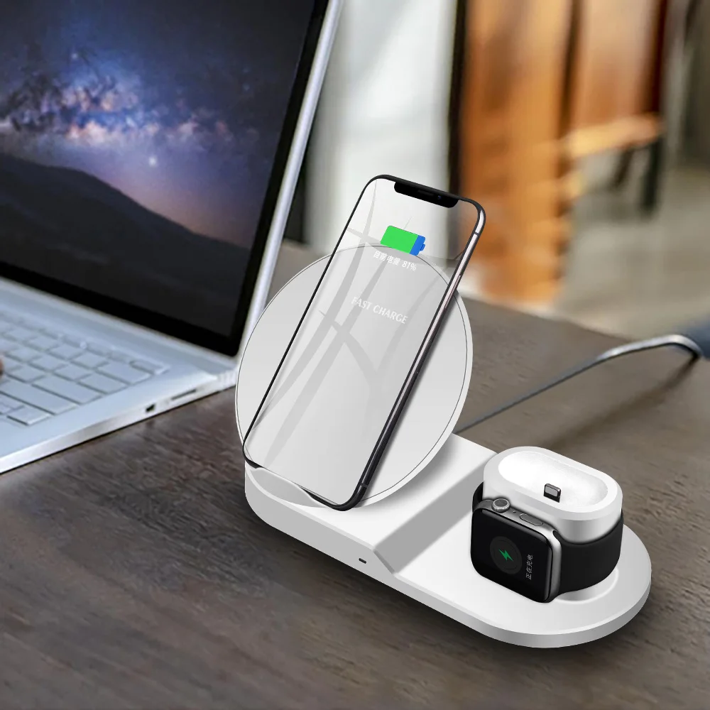 Беспроводное зарядное устройство SCELTECH 10W QI для iPhone XR XS X Plus быстрая Беспроводная зарядка для samsung S9 S8 для Apple Watch 4 3 2 Airpods