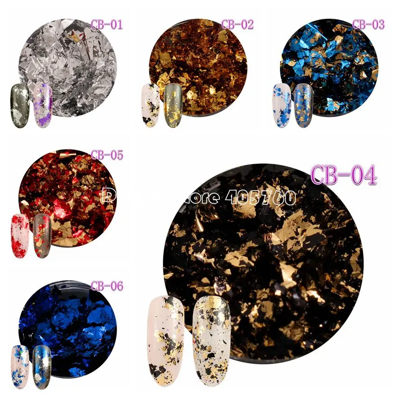 12 Grid/Set or 1 JAR Colorful Aluminum Irregular Holographic Glitter Foil Sequin Powder Nail Mirror Flake Paillette Manicure DIY