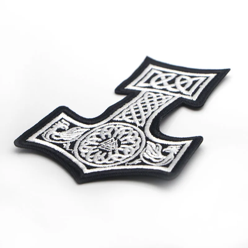 D0006 Patchfan 20 шт./лот Mjolnir North Viking Thor Hammer Loki Odin шкуры вышитые железные нашивки для одежды DIY аппликации