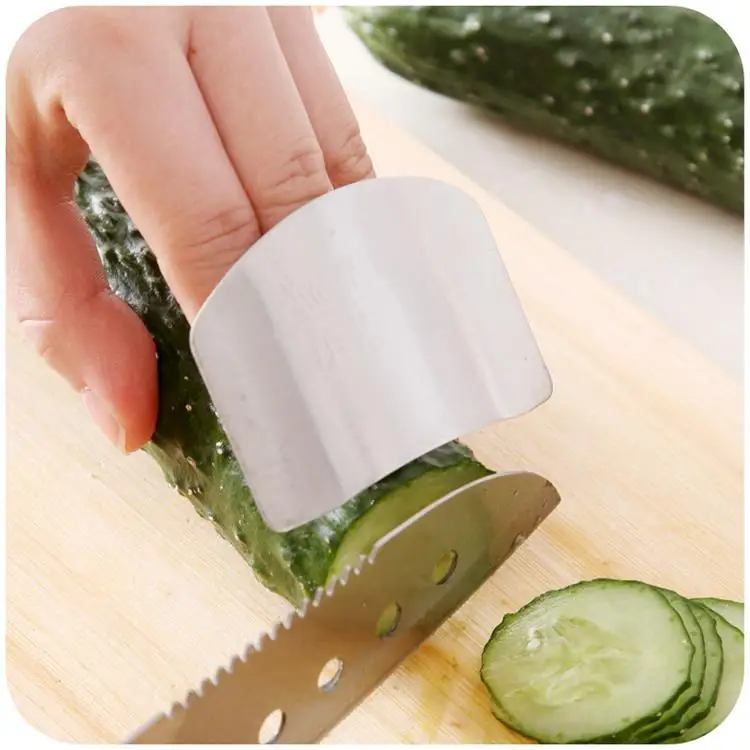 Free shipping Stainless Steel Finger Hand Protector Guard Personalized Design Chop Safe Slice Knife Kitchen Cooking Tools |