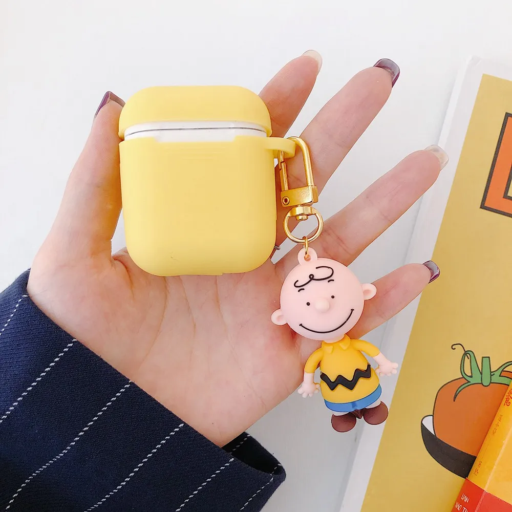 Аксессуары для наушников с мультяшной собакой, чехол ilicone для Airpods, защитная Беспроводная bluetooth-гарнитура с брелоком