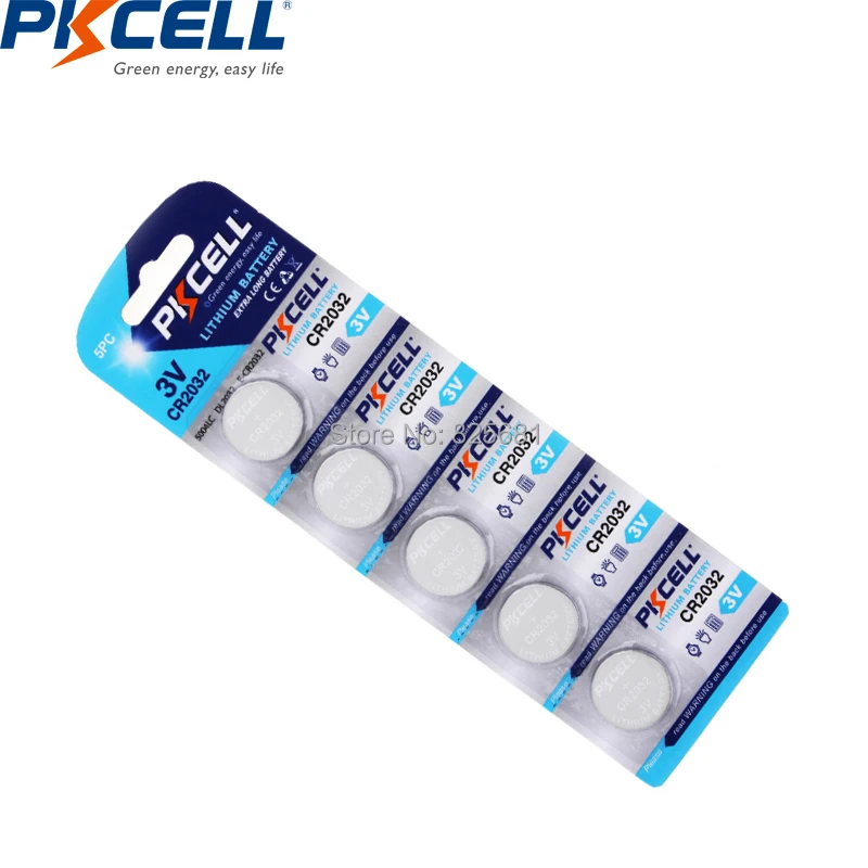20 шт. 4 карты PKCELL 3V батарея CR2032 DL2032 CR 2032 KCR2032 5004LC ECR2032 литиевая кнопка батареи для