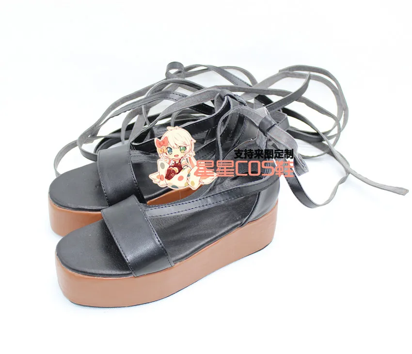 

LoveLive! Love Live Honoka Kousaka Thick Heel Black Cosplay Shoes Boots X002