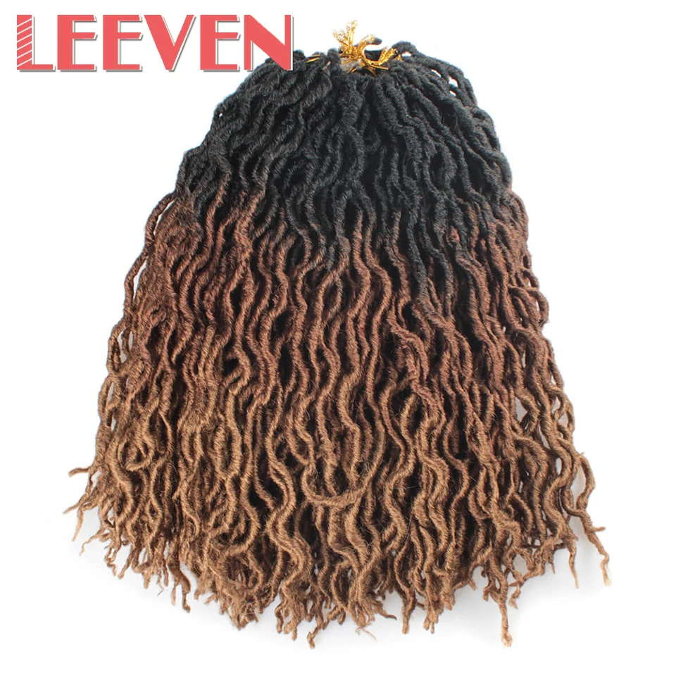 Leeven Faux Locs кудряшки 20 дюймов Nu синтетические плетеные косы Омбре богиня локс