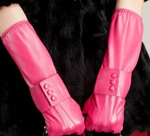 Женские Длинные розовые кожаные перчатки|pink leather gloves|leather glovesleather gloves pink |