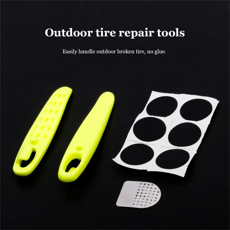 WEST BIKING Mountain Bike Tire Repair Tools Portable No Glue Chip Tyre Spoon Bicycle Road Cycling Set | Спорт и развлечения