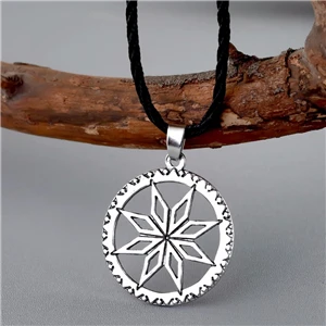 Viking Valknut Pendant Men's Necklace Women Round Pagan Religious Male Man Slavic Silver Steampunk Jewelry Tibetan Amulet Gift - Окраска металла: 8