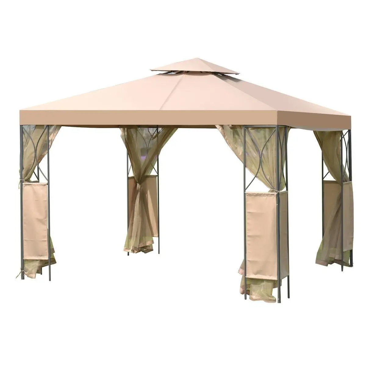 Goplus 2 Tier 10 'X10 'Gazebo навес тент стальная рама патио Свадебная вечеринка в саду