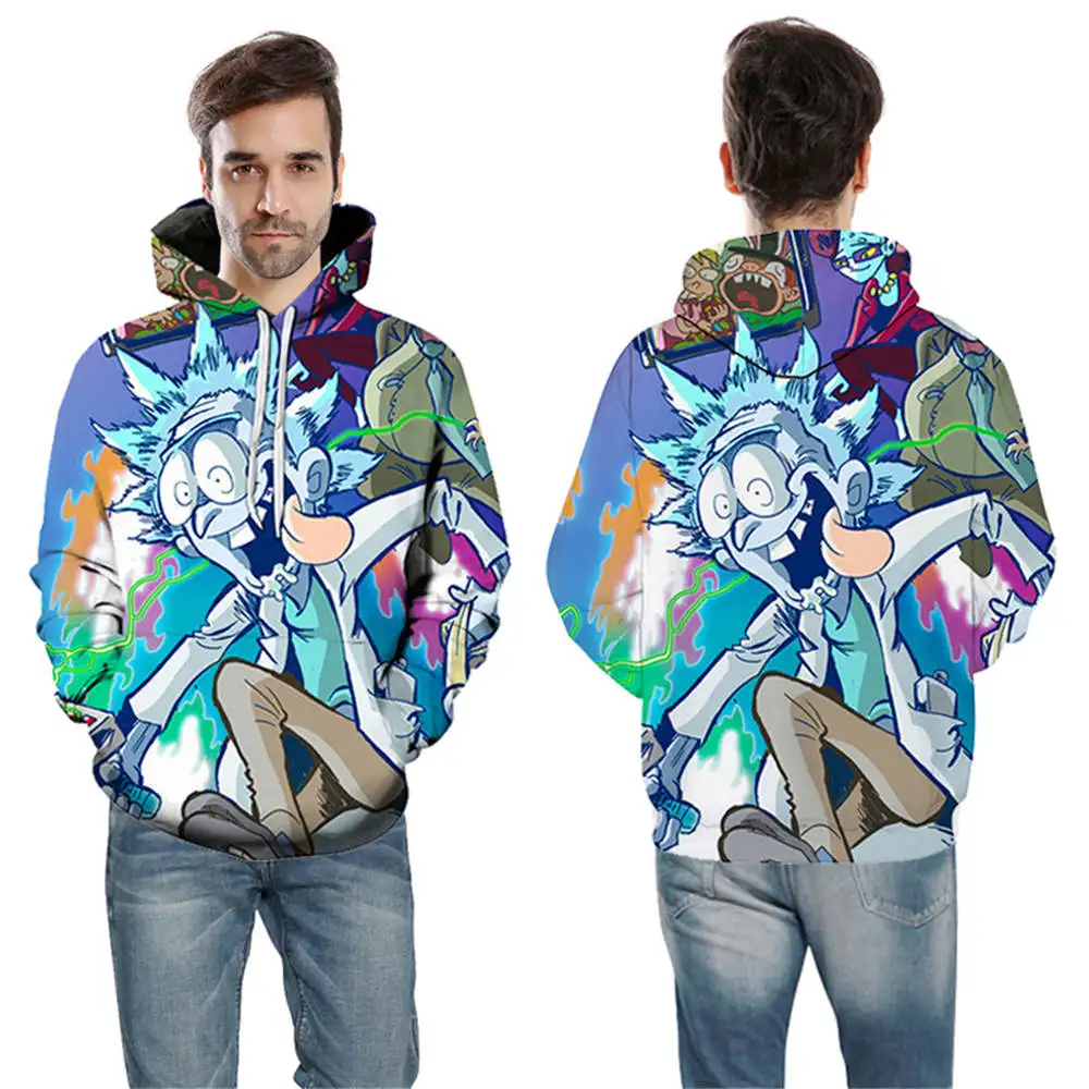 BombFun/толстовки с 3d принтом рисунком Рика и Морти для женщин мужчин толстовки