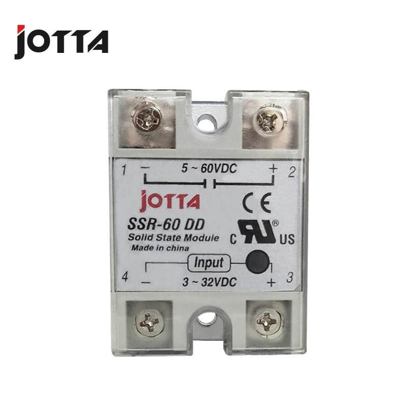 SSR-80DD DC Контроль DC SSR белый корпус Однофазное твердотельное реле 80A вход 3-32 В DC Выход 5~ 60 в DC