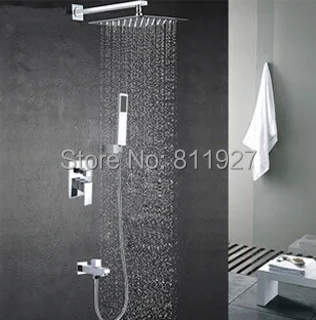 Медь латунь ванная квадрат дождь комплект для душа миксер кран затычка chuveiro torneira