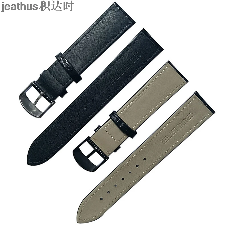 Ремешок Jeathus из натуральной кожи с тиснением под кожу аллигатора 18 20 22 мм|watch band|22mm