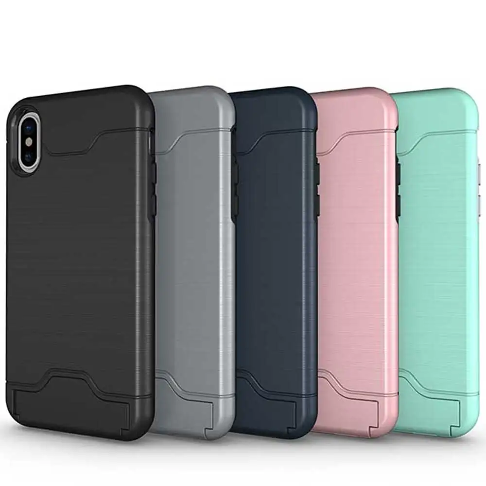 KEYSION Case For iphone X Shockproof cover for iPhone Kickstand Armor Phone Bag Cases 10 Card Holder Coque |