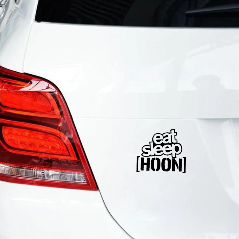 QYPF 15 см * 13 4 модные виниловые наклейки на окна автомобиля EAT SLEEP HOON наклейка черный
