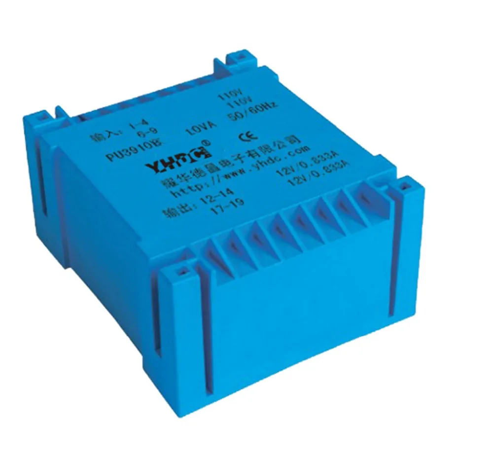 PU3910B мощность 10 ВА вход 2*115 в Выход 2*9 В Инкапсулированный трансформатор PCB
