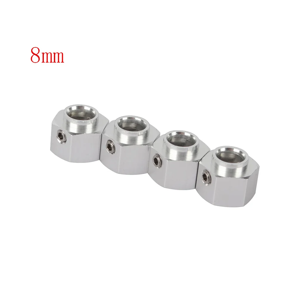 silvery 8MM RC металла 12 мм колеса с шестигранной 8/10/12/15 мм Расширенный адаптер для Traxxas TRX-4 TRX4 8269 1:10 Радиоуправляемый автомобиль - Цвет: silvery 8MM