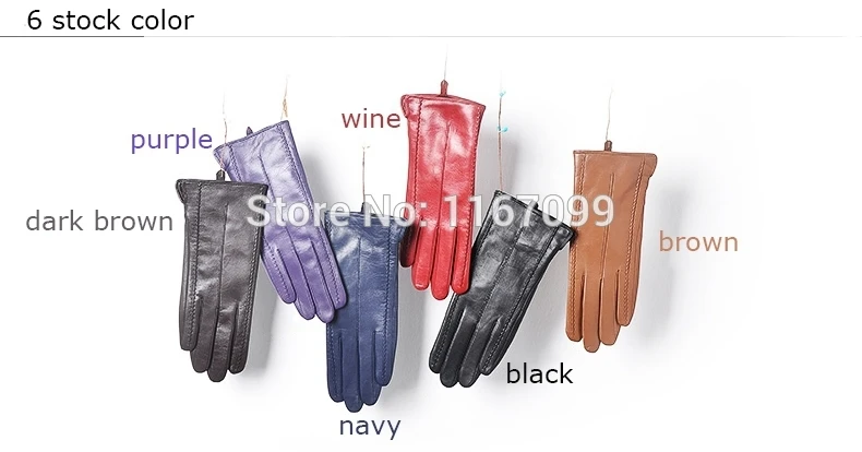 Новые женские перчатки из 100% натуральной кожи зимние теплые черного коричневого