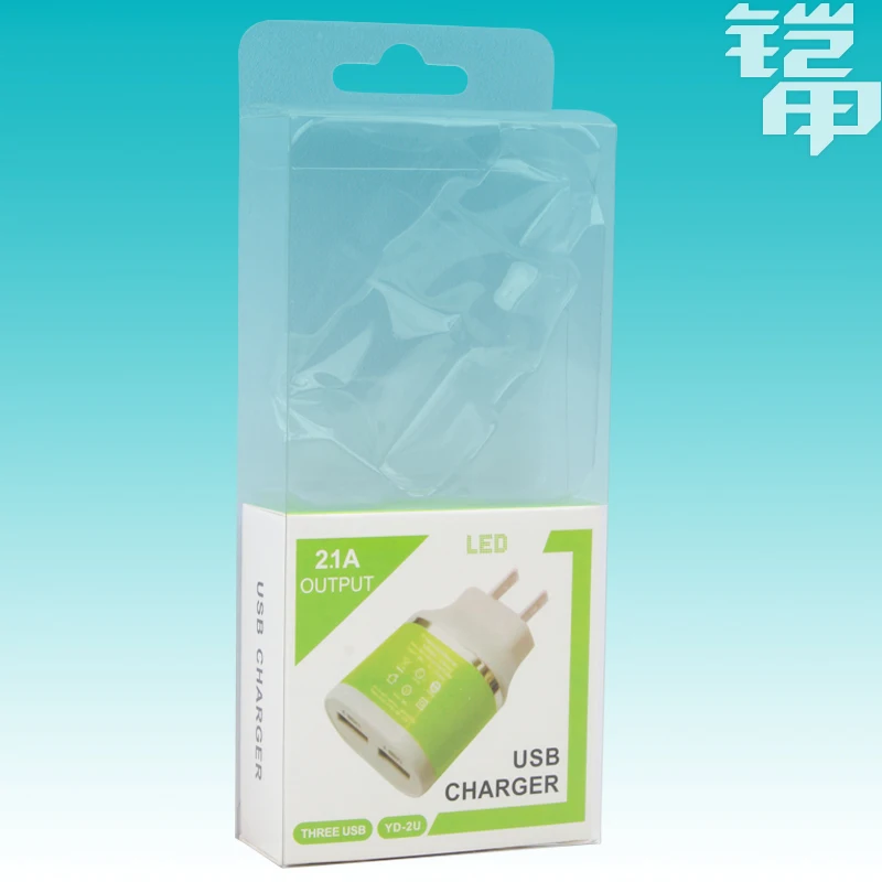 Ясно пустой ПВХ пластиковые коробки для Автомобильное зарядное устройство чехол