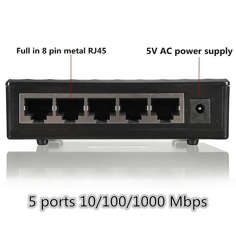5 портов гигабитный мини сетевой коммутатор 1000 Мбит/с Ethernet интеллектуальный
