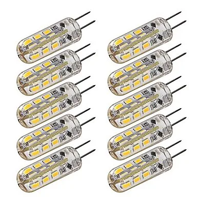 Beeforo 10 pcs G4 1.5 W 24 SMD 3014 100-120 LM Warm White / Cool White T Corn Bulbs DC 12 V cool skull style keychain w 2 red leds sound effect white 3 x ag10 2 pcs