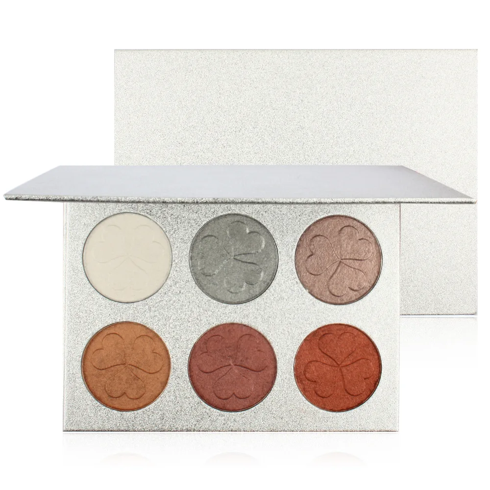 Бренд 6 цветов хайлайтер подчеркивает бронзовую вспышку тени для век высота