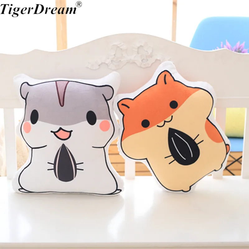 

40X30CM Soft PP Cotton Stuffed Hamster Sleeping Pillows Cartoon Anime Mouse Cushions Home Plush Toys 2 Colors