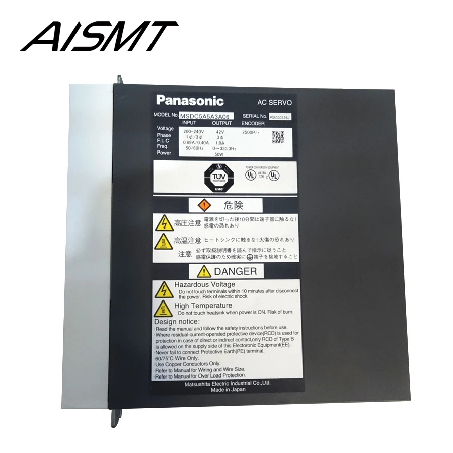 Сервопривод переменного тока MSDC5A5A3A06 P/N. J3153032A Z Axis для SAMSUNG CP45NEO CP55 SMT Machine