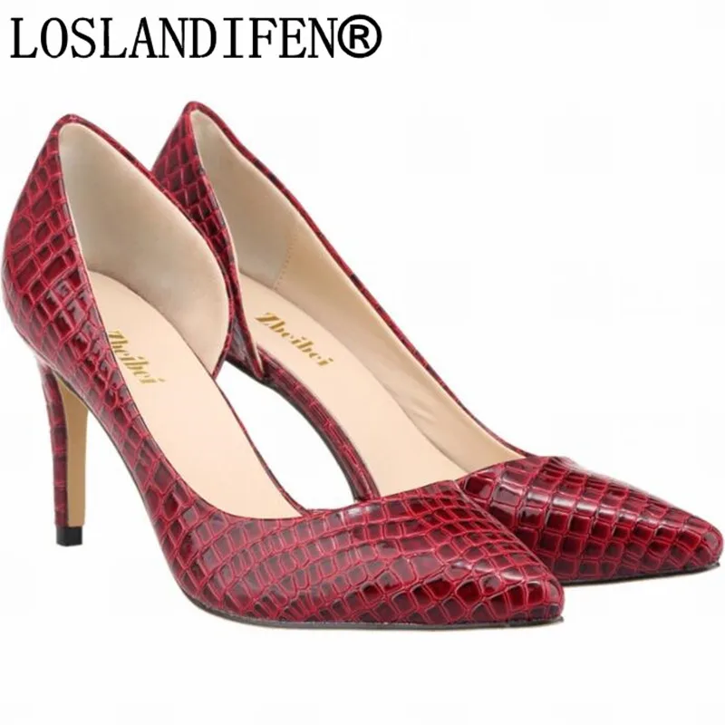 

Туфли-лодочки женские из ПУ кожи, под змеиную кожу, на высоком каблуке 8 см