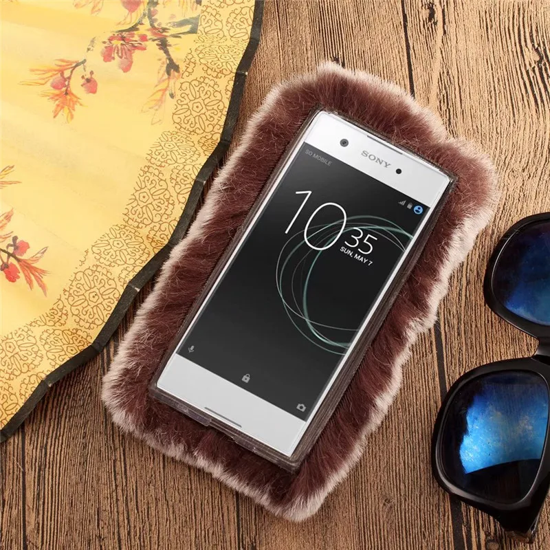 Чехол для телефона с кроличьими ушками и мехом Sony Xperia XZ4 компактный чехол sony XA3 Ultra