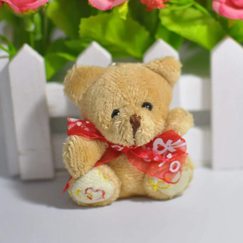Милый плюшевый мишка 5 см с шарфом Chaveiro Mini Urso De Pelucia Oso ювелирные аксессуары