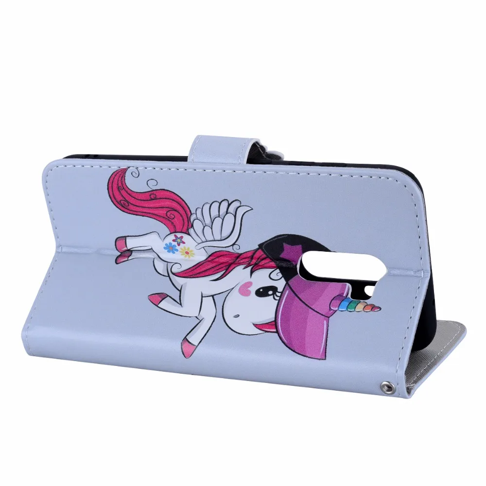 Angels clasp unicorns Wallet phone Case For Xiaomi pocophone F1 PU Leather Cover with mirror Card slot | Мобильные телефоны и