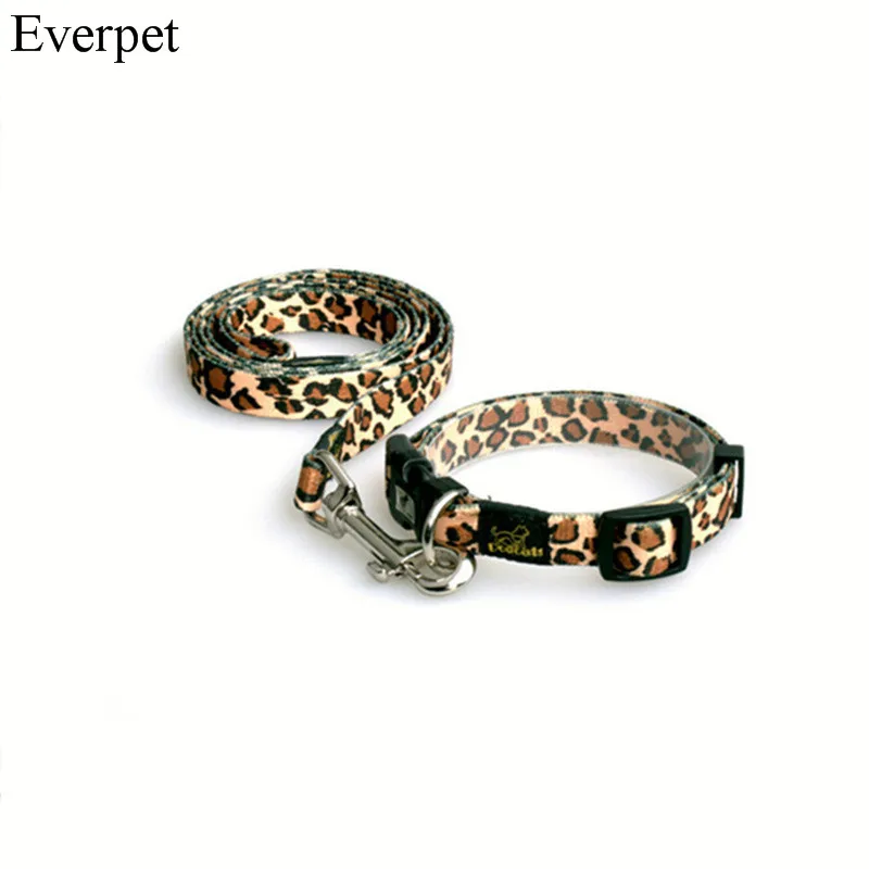 Горячая дешевая мода нейлоновый ошейник для собаки поводки легкий Леопардовый