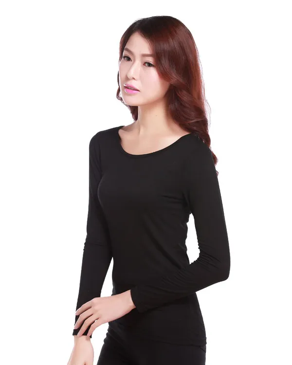 Модная Модальная рубашка с длинным рукавом - Цвет: black