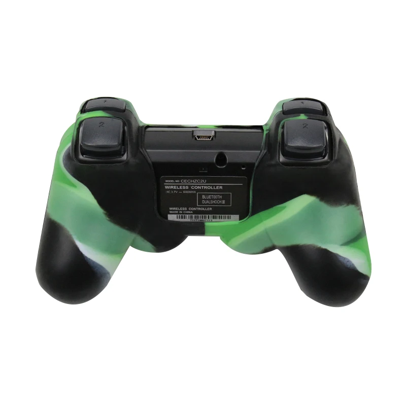 Для PS3 контроллер геймпад Камо силиконовый резиновый чехол Защитный чехол для Playstation 3 джойстик с 2 силиконовые колпачки