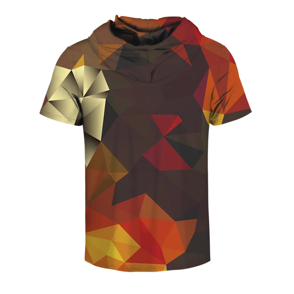 Новая цветная квадратная футболка с цифровой печатью Спортивная повседневная