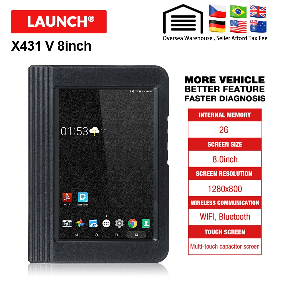LAUNCH X431 V 8 Bluetooth Wi-Fi полная система автомобиля диагностический инструмент поддержка ECU кодирование X-431 V Pro мини Авто сканер обновление онлайн