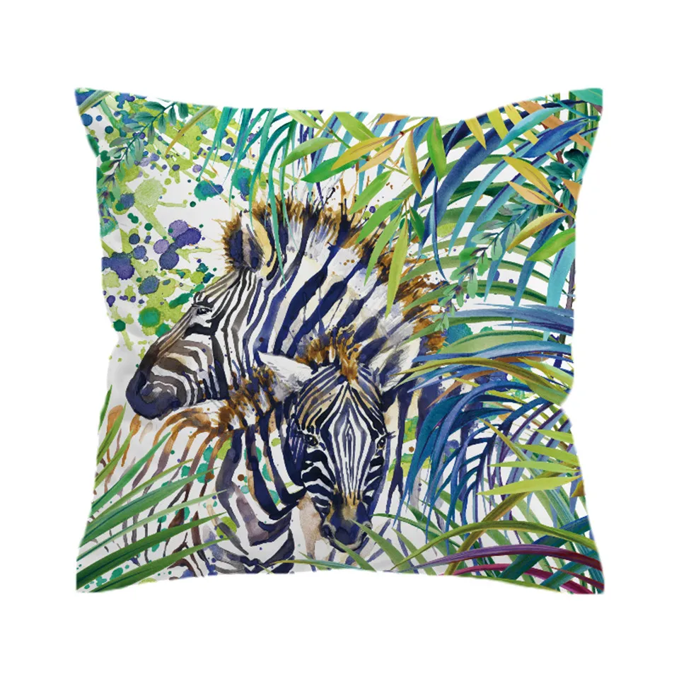 BeddingOutlet Safari Zebra Cushion Cover Animal Pillow Case Bat Watercolor Printed Throw Rainbow Covers Home Decor|Наволочки| |